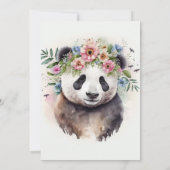 Invitation Aquarelle Panda Flowers (Dos)