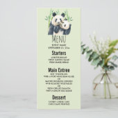 Invitation Aquarelle Panda Ours Maman & Bébé en Bambou (Debout devant)