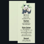 Invitation Aquarelle Panda Ours Maman & Bébé en Bambou<br><div class="desc">Menu de l'événement avec une jolie aquarelle illustrant une maman noire et blanche et un bébé panda ourson ensemble. Maman tient son petit au milieu de tiges de bambou vertes.</div>