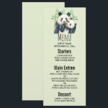 Invitation Aquarelle Panda Ours Maman & Bébé en Bambou<br><div class="desc">Menu de l'événement avec une jolie aquarelle illustrant une maman noire et blanche et un bébé panda ourson ensemble. Maman tient son petit au milieu de tiges de bambou vertes.</div>