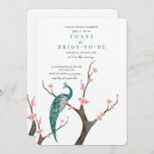 Invitation Aquarelle Paon (Devant / Derrière)