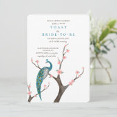 Invitation Aquarelle Paon (Debout devant)