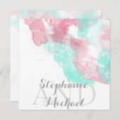 Invitation Aquarelle Papillon à tête blanche Mariage (Devant / Derrière)