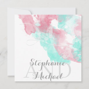 Invitation Aquarelle Papillon à tête blanche Mariage