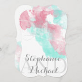 Invitation Aquarelle Papillon à tête blanche Mariage (Devant / Derrière)