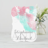 Invitation Aquarelle Papillon à tête blanche Mariage (Debout devant)