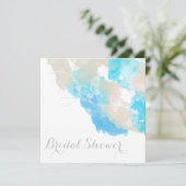 Invitation Aquarelle Papillon Ocean Shore Fête des mariées (Debout devant)