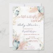 Invitation Aquarelle Papillons Bleus Pampas Grass (Devant)