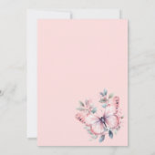 Invitation Aquarelle Papillons rose 1er Anniversaire Papillon (Dos)