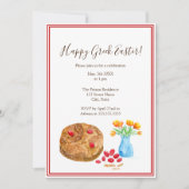 Invitation Aquarelle Pâques grecques joyeuses (Devant)