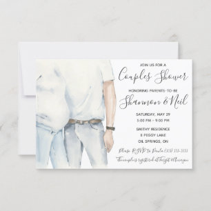 Invitation Aquarelle Parents pour être le Baby shower du coup