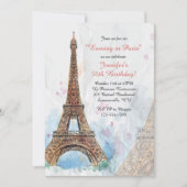 Invitation Aquarelle Paris (Devant)