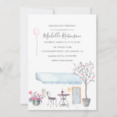 Invitation Aquarelle Paris thématique Douche nuptiale invitat (Devant)