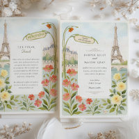Aquarelle Paris Tour Eiffel Mariage