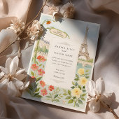 Invitation Aquarelle Paris Tour Eiffel Mariage