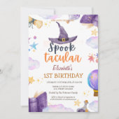 Invitation Aquarelle Parlée Taculaire Halloween Anniversaire (Devant)