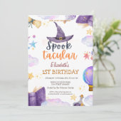 Invitation Aquarelle Parlée Taculaire Halloween Anniversaire (Debout devant)