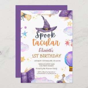 Invitation Aquarelle Parlée Taculaire Halloween Anniversaire