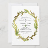 Invitation Aquarelle Partie d'engagement pour les algues mari (Devant)