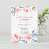 Invitation Aquarelle Parties scintillant florale Papillon Qui (Debout devant)