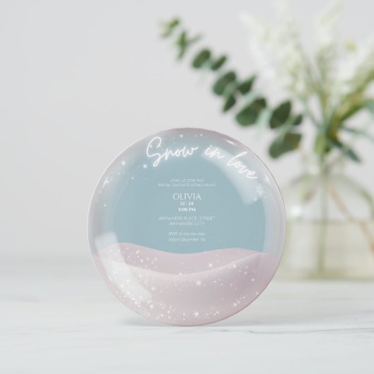 Invitation Aquarelle Parties scintillant neige dans l'amour n (Debout devant)