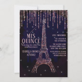 Invitation Aquarelle Parties scintillant Paris Tour Eiffel Qu (Devant)
