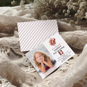 Invitation Aquarelle Parties scintillant Rose Gold ballon 3e