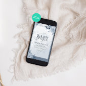 Invitation Aquarelle Pastel Blue Floral Baby shower