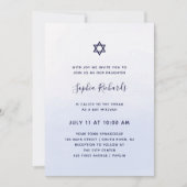 Invitation Aquarelle Pastel Blue Ombre | Bat mitzvah (Devant)