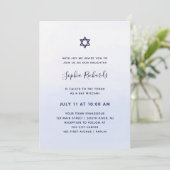 Invitation Aquarelle Pastel Blue Ombre | Bat mitzvah (Debout devant)