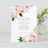Invitation Aquarelle Pastel Blush Rose Floral Printemps Maria (Debout devant)