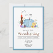 Invitation Aquarelle Pastel Citrouille, Action d'Amabilité Au (Devant)