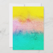 Invitation Aquarelle Pastel Couleur Turquoise Jaune Mariage m (Dos)