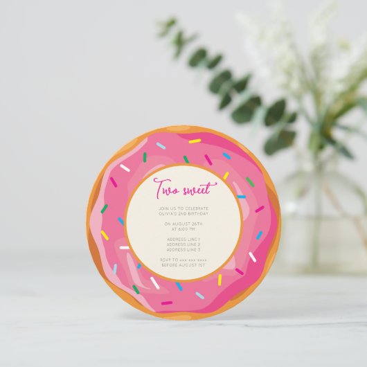 Invitation Aquarelle Pastel Deux douceurs deuxième anniversai (Debout devant)