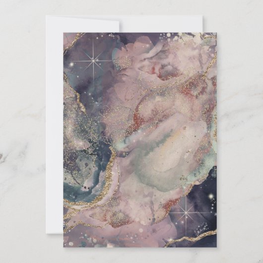 Invitation Aquarelle Pastel douce Galaxie céleste Douce 16 (Dos)
