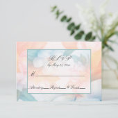 Invitation Aquarelle Pastel Fleurs RSVP (Debout devant)
