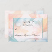Invitation Aquarelle Pastel Fleurs RSVP (Devant / Derrière)