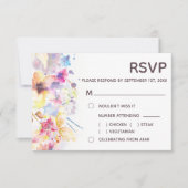 Invitation Aquarelle Pastel Floral | Choix de menu RSVP (Devant)