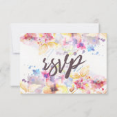 Invitation Aquarelle Pastel Floral | Choix de menu RSVP (Dos)