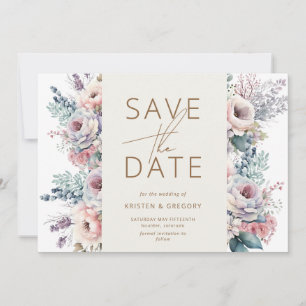 Invitation Aquarelle Pastel Floral Enregistrer La Date