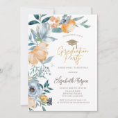Invitation Aquarelle Pastel Flowers Graduation Party (Devant)