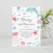 Invitation Aquarelle Pastel sous le Baby shower marin (Debout devant)