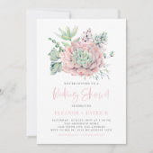 Invitation Aquarelle Pastel Succulents Wedding shower (Devant)