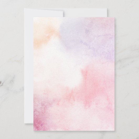 Invitation Aquarelle Pastel Unicorn Boho Style Anniversaire (Dos)