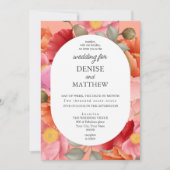 Invitation Aquarelle Pavot sur Rose Saumon (Devant)