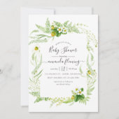 Invitation Aquarelle Pays Baby shower de verdure rustique (Devant)