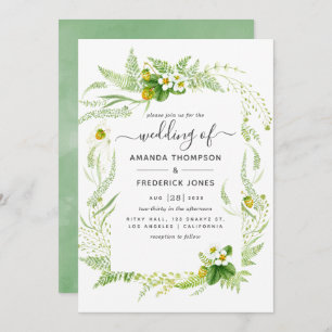 Invitation Aquarelle Pays Verdure rustique Mariage