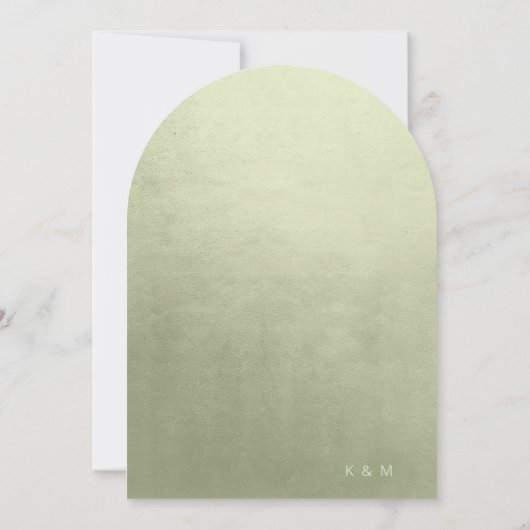 Invitation Aquarelle Paysage Mariage Sage Green Arch ID786 (Dos)