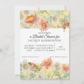 Invitation Aquarelle Peach Jaune Blanc Floral Fête des mariée (Devant)