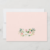 Invitation Aquarelle Peach Pink Flowers Gold Deuxième anniver (Dos)